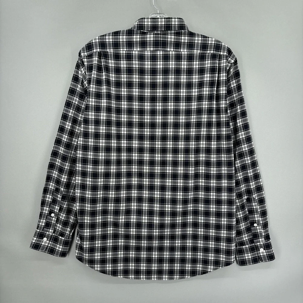 Polo Ralph Lauren Shirt Mens XL Black White Plaid Button Up Long Sleeve Cotton